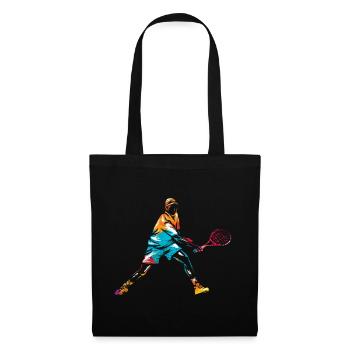 Flinker Tennisspieler Matchball - Stoffbeutel - Schwarz - Vorne