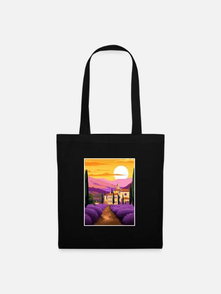 Provence Frankreich Vintage Reiseposter WPA Souvenir - Stoffbeutel - Schwarz