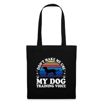 Alpine Dachsbracke Hundesilhouette Retro Sonnenuntergang - Stoffbeutel - Schwarz - Vorne