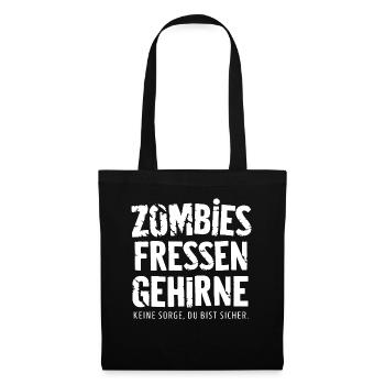 Zombies fressen Gehirne - Stoffbeutel - Schwarz - Vorne