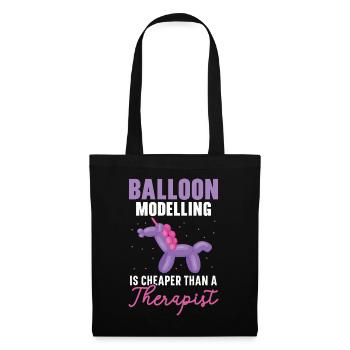 Ballonmodellieren ist billiger als ein Therapeut - Stoffbeutel - Schwarz - Vorne