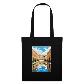 Versailles Schloss West Dekoration Reiseplakat - Stoffbeutel - Schwarz - Vorne