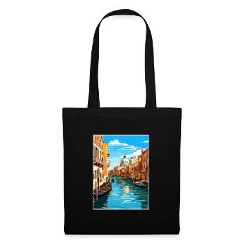 Venedig Italien Dekoration Markusplatz Souvenir - Stoffbeutel - Schwarz - Vorne