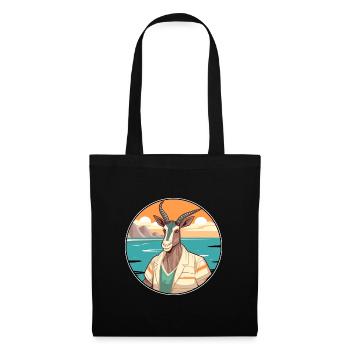 Oryx Aquarell Karikatur Kawaii Clipart Tier - Stoffbeutel - Schwarz - Vorne