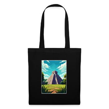 Chichen Itza Dekoration Vintage Reiseposter WPA - Stoffbeutel - Schwarz - Vorne