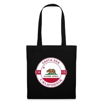 Santa Ana California Flagge USA Souvenir Abzeichen - Stoffbeutel - Schwarz - Vorne