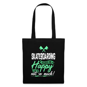 Skateboarding Sprüche - Stoffbeutel - Schwarz - Vorne