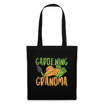 Gardening Grandma - Stoffbeutel - Schwarz - Vorne