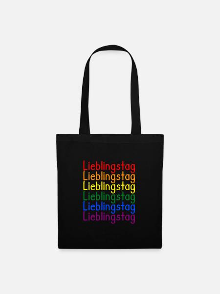 Lieblingstag Regenbogen - Stoffbeutel - Schwarz