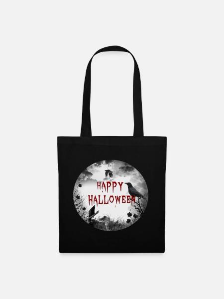 happy halloween crows - Stoffbeutel - Schwarz