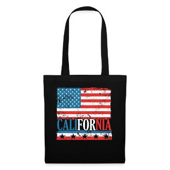 CA Regeln USA Staat Amerika Kalifornien Kalifornie - Stoffbeutel - Schwarz - Vorne