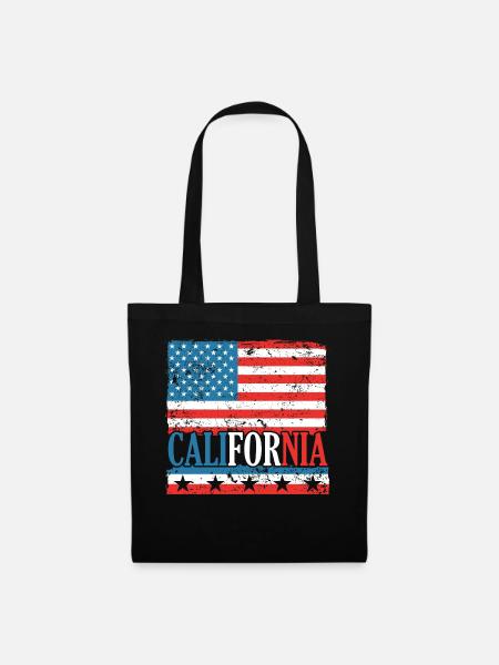 CA Regeln USA Staat Amerika Kalifornien Kalifornie - Stoffbeutel - Schwarz