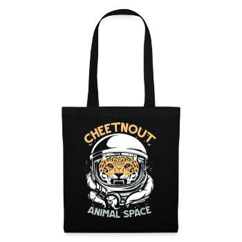 Cheetnaut Tier Raum Cheetah Wildlife Astronaut - Stoffbeutel - Schwarz - Vorne