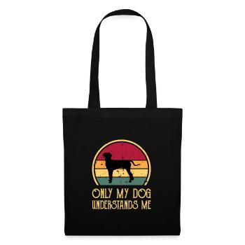 Hannover Hound Hundeliebhaber Silhouette Vintage Sonnenuntergang - Stoffbeutel - Schwarz - Vorne
