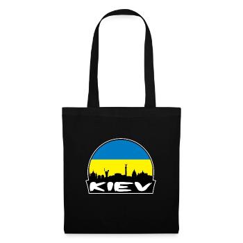Kiew Ukraine Flagge Skyline Silhouette Reisen - Stoffbeutel - Schwarz - Vorne