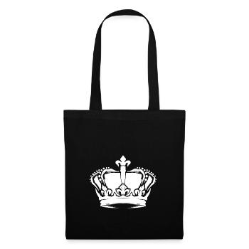 Weiße Krone Queen Partnerlook Damen - Stoffbeutel - Schwarz - Vorne