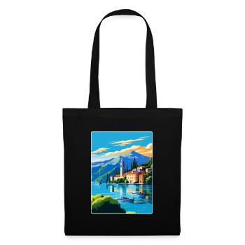 Comer See Italien Vintage Reiseplakat Souvenir WPA - Stoffbeutel - Schwarz - Vorne