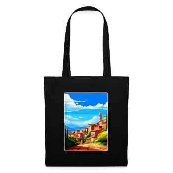 Perugia Italien Vintage Reiseplakat WPA Souvenir - Stoffbeutel - Schwarz - Vorne