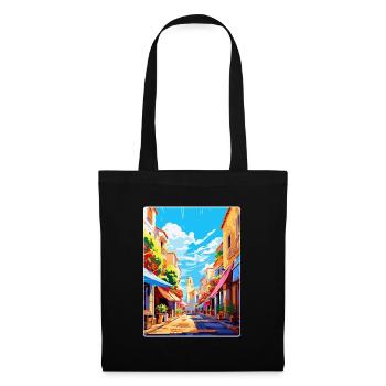 Perpignan Frankreich Vintage Reiseplakat Souvenir - Stoffbeutel - Schwarz - Vorne