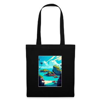 Bermuda Karibik Vintage Reiseposter Souvenir - Stoffbeutel - Schwarz - Vorne