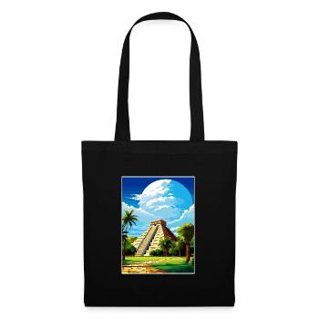 Chichen Itza Dekoration Vintage Reiseposter WPA - Stoffbeutel - Schwarz - Vorne