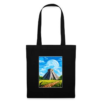Chichen Itza Dekoration Vintage Reiseposter WPA - Stoffbeutel - Schwarz - Vorne