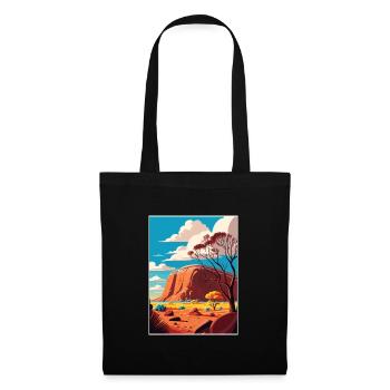 Ayers Rock Australien Vintage Reiseposter WPA Kunst - Stoffbeutel - Schwarz - Vorne