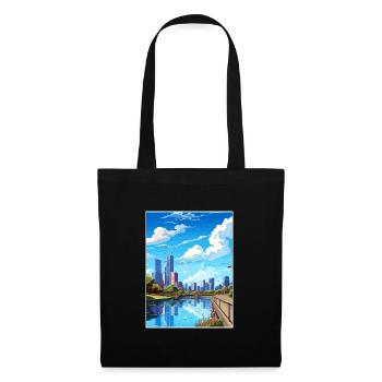 Melbourne Australien Deko Vintage Reiseposter WPA - Stoffbeutel - Schwarz - Vorne