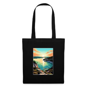 Lake Travis Texas Vintage Reiseposter Souvenir - Stoffbeutel - Schwarz - Vorne