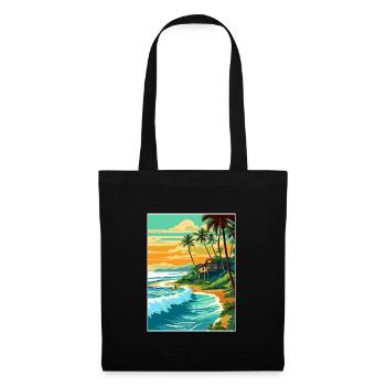 North Shore Hawaii Vintage Reiseposter Souvenir - Stoffbeutel - Schwarz - Vorne