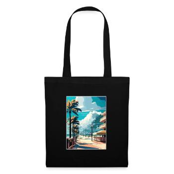 South Beach Florida Vintage Reiseposter Souvenir - Stoffbeutel - Schwarz - Vorne
