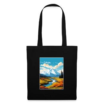 Denali Nationalpark Alaska Vintage Reiseposter - Stoffbeutel - Schwarz - Vorne
