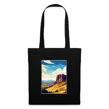 Salisbury Crags Edinburgh Schottland Reiseposter - Stoffbeutel - Schwarz - Vorne