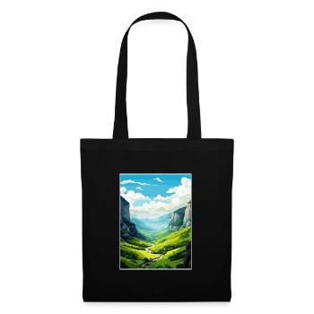 Vikos Schlucht Griechenland Deko Vintage Reiseposter WPA - Stoffbeutel - Schwarz - Vorne