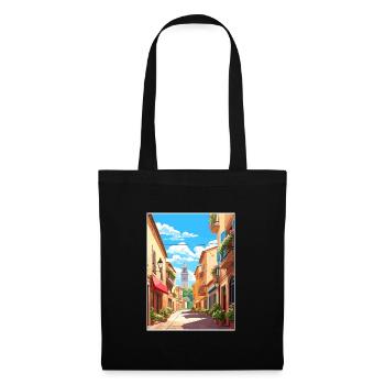 Perpignan Frankreich Vintage Reiseplakat Souvenir - Stoffbeutel - Schwarz - Vorne