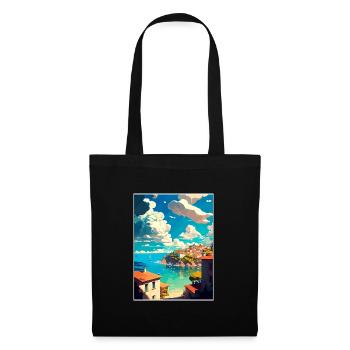 Vis Insel Kroatien Vintage Reiseposter Souvenir - Stoffbeutel - Schwarz - Vorne