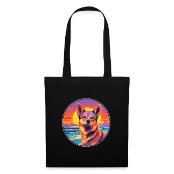 Dingo-Hunderasse Buntes Cartoon-Aquarell - Stoffbeutel - Schwarz - Vorne