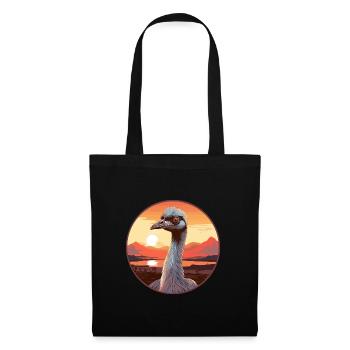 Emu Buntes Aquarell Cartoon Kawaii Tier - Stoffbeutel - Schwarz - Vorne