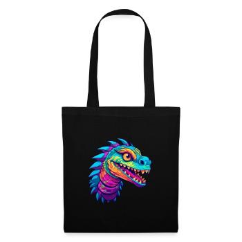 Basilisk Buntes Aquarell Cartoon Kawaii Tier - Stoffbeutel - Schwarz - Vorne