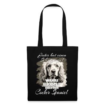 Englischer Cocker Spaniel schöner Spruch - Stoffbeutel - Schwarz - Vorne