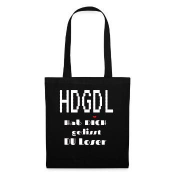 HDGDL Hab dich ganz doll lieb ;) - Stoffbeutel - Schwarz - Vorne