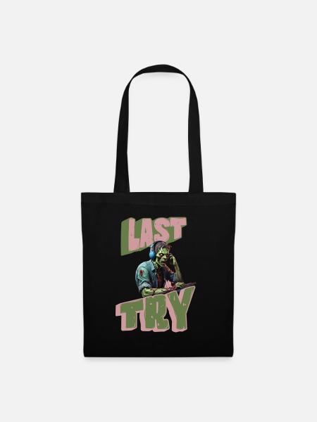 Last TRY Gamer Zombie - Stoffbeutel - Schwarz