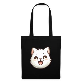 Khao Manee Katze Cartoon Aquarell Illustration - Stoffbeutel - Schwarz - Vorne