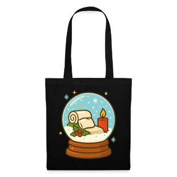 Weihnachts Schneekugel Cozy Design - Stoffbeutel - Schwarz - Vorne
