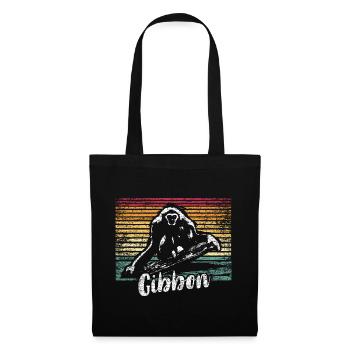 Geschmeidiger Gibbon Baumkronen - Stoffbeutel - Schwarz - Vorne