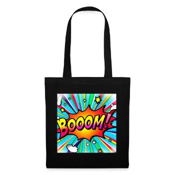 regenbogenstrahl comic style mit kaboom - Stoffbeutel - Schwarz - Vorne