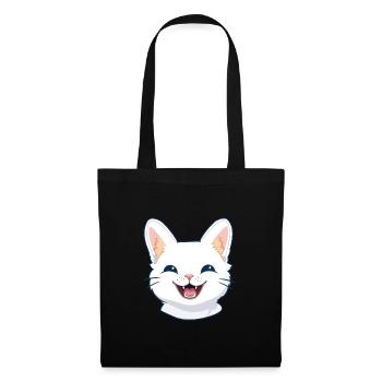 Ägäische Katze Karikatur Aquarell Illustration - Stoffbeutel - Schwarz - Vorne