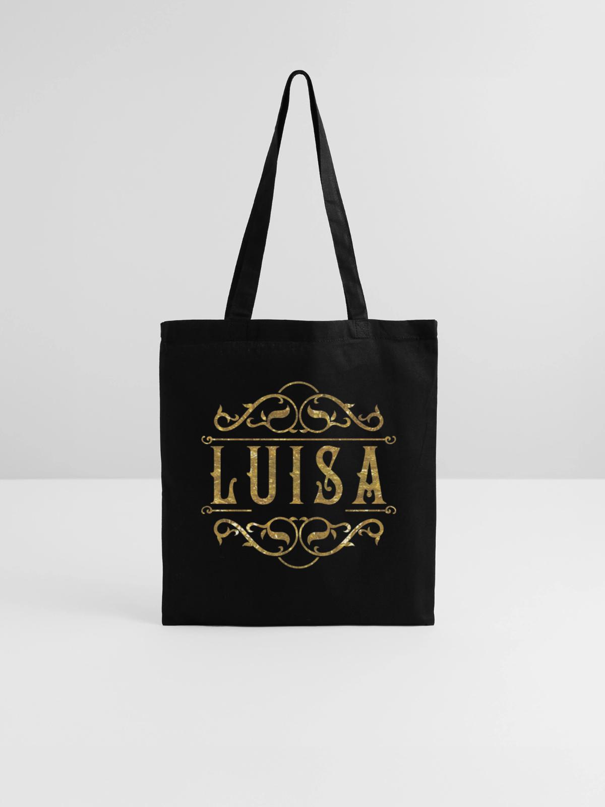 Luisa gold - Stoffbeutel - Schwarz - Vorne