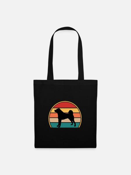 Kangal Hundeliebhaber Silhouette Vintage Sonnenuntergang - Stoffbeutel - Schwarz