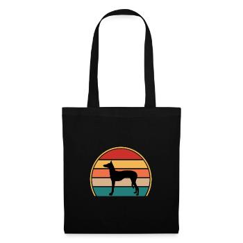 Ibizan Hound Hund Liebhaber Silhouette Vintage Sonnenuntergang - Stoffbeutel - Schwarz - Vorne